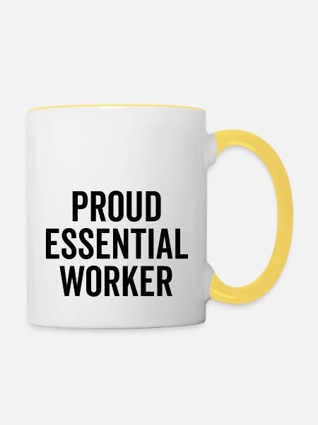Stolzer Essential Worker - Tasse zweifarbig - Weiß/Gelb