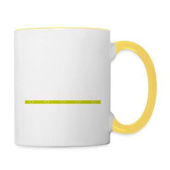Citations drôles de charpentier Jouons aux t-shirts de charpentier - Mug contrasté - blanc/jaune - Droite