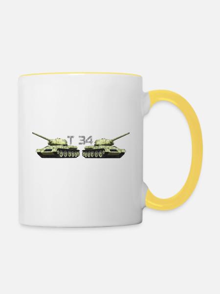 T34 - Tasse zweifarbig - Weiß/Gelb