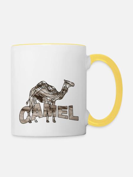 Kamel - Tasse zweifarbig - Weiß/Gelb