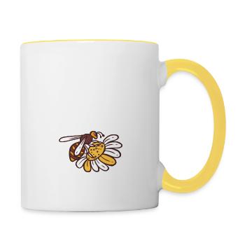 Bee Dad like a regular Dad but Cooler - Tasse zweifarbig - Weiß/Gelb - Rechts