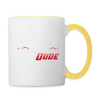 Car Dude Car Lovers Car Collector Drift Car Auto M - Contrasting Mug - white/yellow - Right
