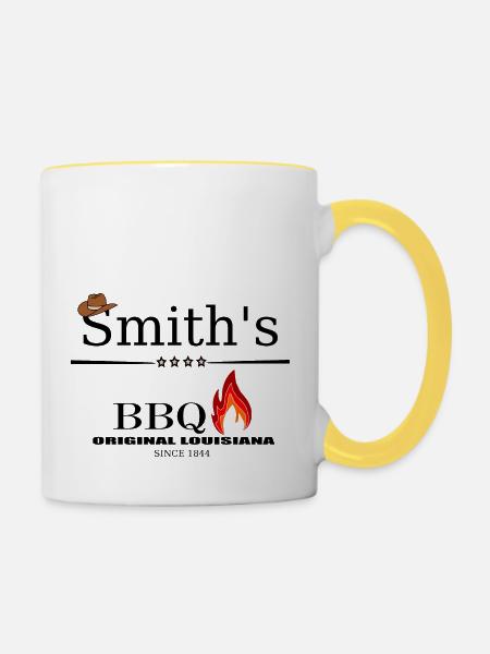 Smith's BBQ - Tasse zweifarbig - Weiß/Gelb