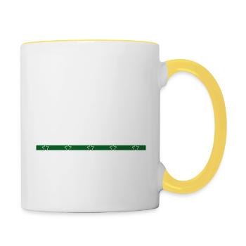 arboriculture carpenter jokes carpenter funny - Contrasting Mug - white/yellow - Right