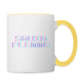 Squid flemme - Mug contrasté - blanc/jaune - Droite