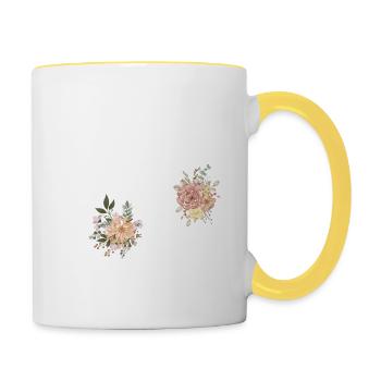 34th Anniversary Flowers (Gift of 34 years) - Contrasting Mug - white/yellow - Right