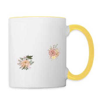 89th Anniversary Flowers (Gift of 89 years) - Contrasting Mug - white/yellow - Right