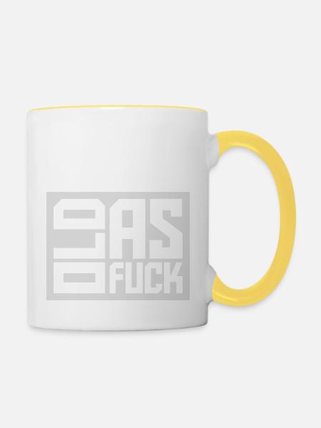 old AF Text Logo - Tasse zweifarbig - Weiß/Gelb