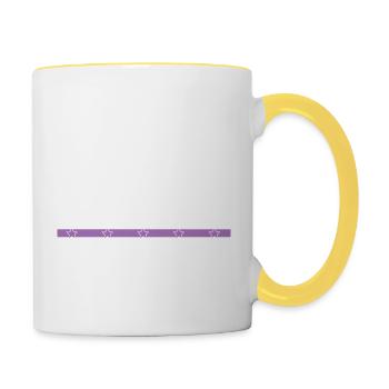 citation drôle d’humour en bois sabrina charpentier tshirts - Mug contrasté - blanc/jaune - Droite