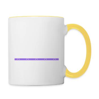 idée cadeau cadeau casque de sécurité bûcheron geek - Mug contrasté - blanc/jaune - Droite