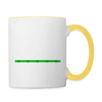 abatteur d’arbre cadeau d’anniversaire - Mug contrasté - blanc/jaune - Droite