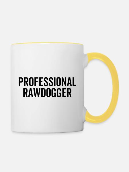 Professioneller Rawdogger - Tasse zweifarbig - Weiß/Gelb