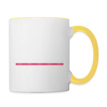 charpentier blague abattoir forestier - Mug contrasté - blanc/jaune - Droite