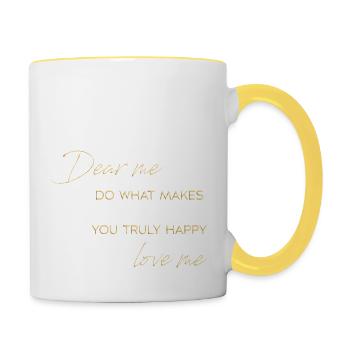 dear me - Tasse zweifarbig - Weiß/Gelb - Rechts