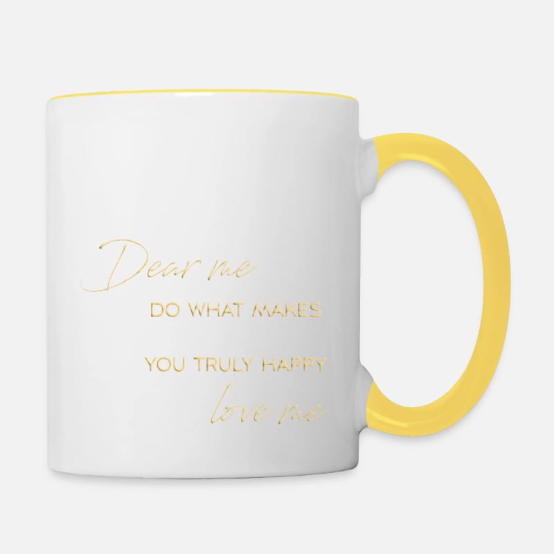 cher moi - Mug contrasté - blanc/jaune