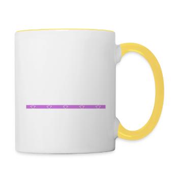 tools chainsaw grab carpenter girl tshirts - Contrasting Mug - white/yellow - Right
