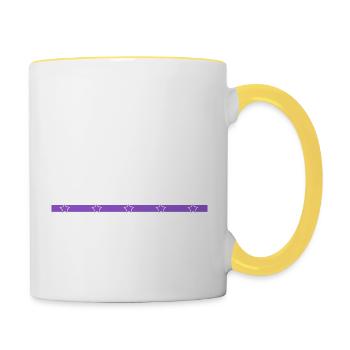 Fun Axes Union Carpenter Tshirts Arboristes présents - Mug contrasté - blanc/jaune - Droite