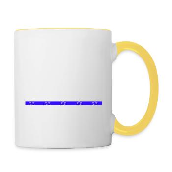 Chop wood woodworker a carpenters prayer tshirts - Contrasting Mug - white/yellow - Right