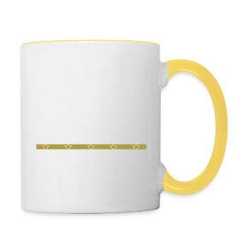jokes present idea funny woodworking daddesign - Tasse zweifarbig - Weiß/Gelb - Rechts