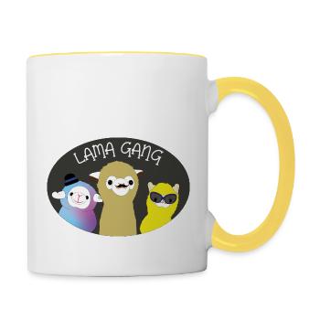 Lama gang - Contrasting Mug - white/yellow - Right