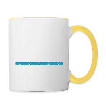 cadeau d’anniversaire idée de cadeau dinosaure noël - Mug contrasté - blanc/jaune - Droite