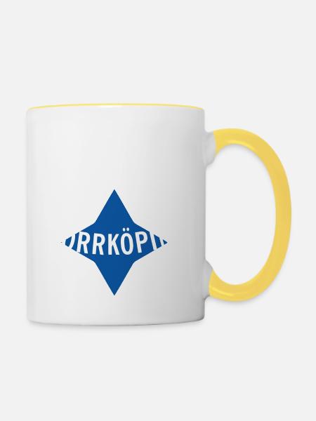 Norrköping - Tasse zweifarbig - Weiß/Gelb
