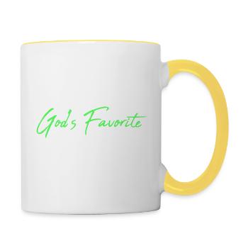 Favori des dieux - Mug contrasté - blanc/jaune - Droite