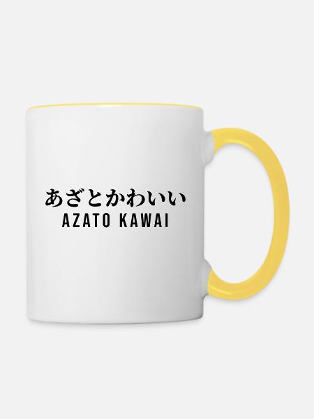 Japanisch - Tasse zweifarbig - Weiß/Gelb