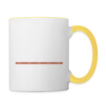 peace symbol birthday present funny sayings geek - Tasse zweifarbig - Weiß/Gelb - Rechts