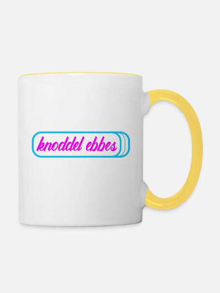 knoddel ebbes pink - Tasse zweifarbig - Weiß/Gelb