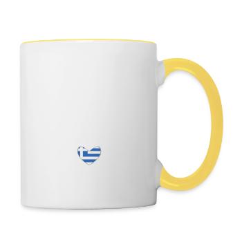 Griechisches Korfu - Tasse zweifarbig - Weiß/Gelb - Rechts