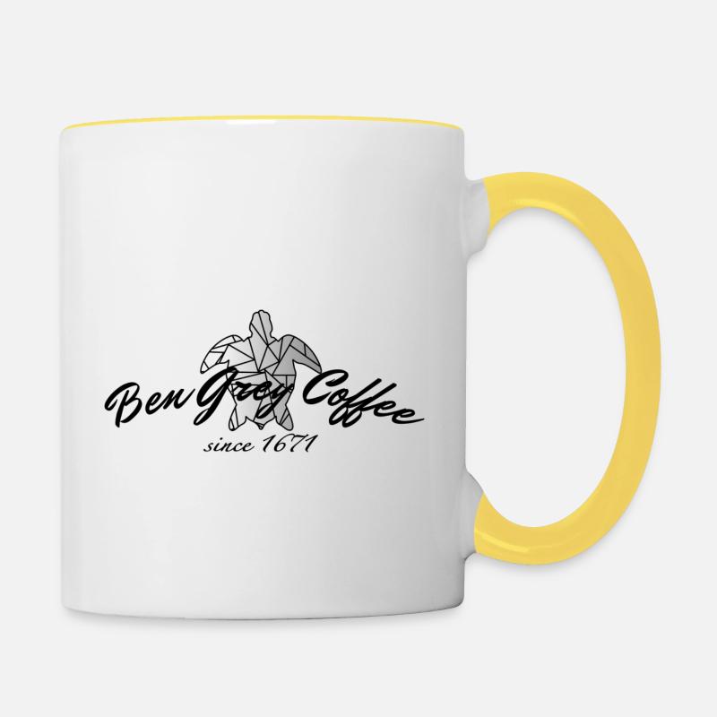 Café Ben Grey - Mug contrasté - blanc/jaune