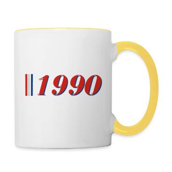 Year 1990 - Contrasting Mug - white/yellow - Right
