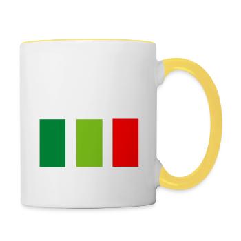 Grossesse Baby shower Babyshower Boy Girl - Mug contrasté - blanc/jaune - Droite