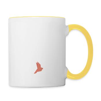 Origami Papier Japan Bier Geschenk - Tasse zweifarbig - Weiß/Gelb - Rechts