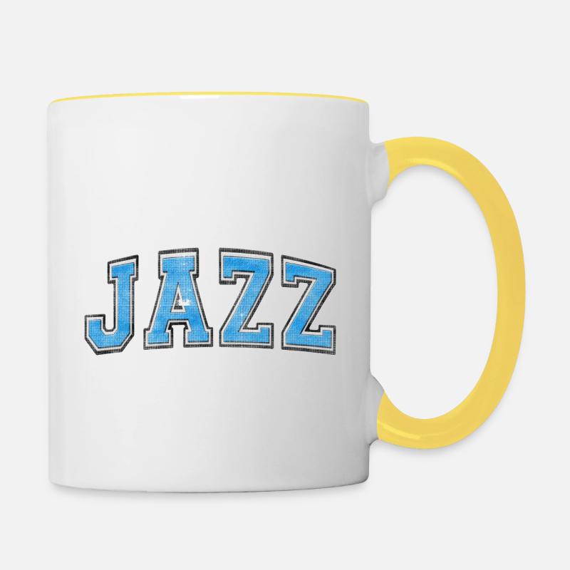 Jazz Varsity Grunge - Contrasting Mug - white/yellow