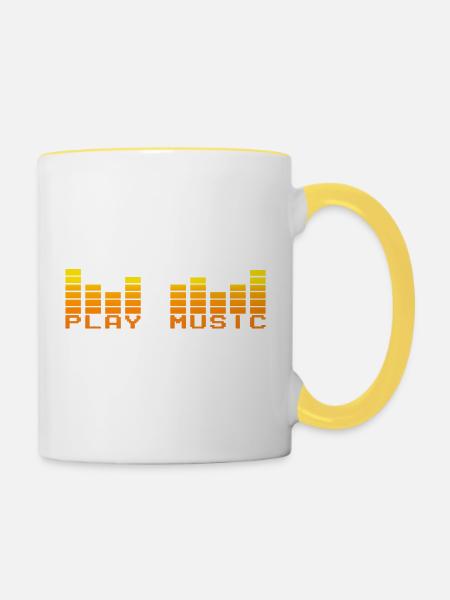 playmusic5 - Tasse zweifarbig - Weiß/Gelb