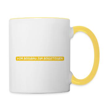 Erzgebirge Bergbau Bergsteigen - Tasse zweifarbig - Weiß/Gelb - Rechts