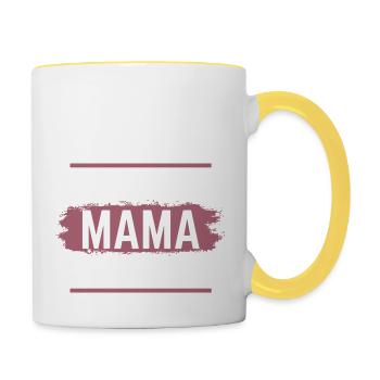 Ich glaube Mama meint es ernst - Dialekt - Tasse zweifarbig - Weiß/Gelb - Rechts