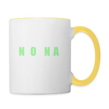 My mind works the night shift - Contrasting Mug - white/yellow - Right