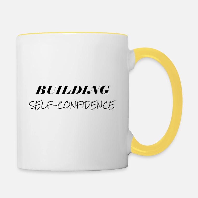Build self-confidence - Contrasting Mug - white/yellow