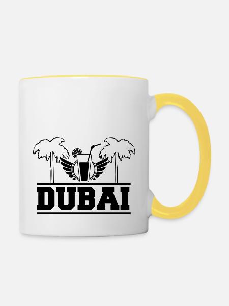 dubai - Tasse zweifarbig - Weiß/Gelb