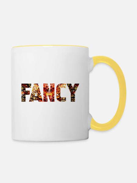 fancy bunt 1 - Tasse zweifarbig - Weiß/Gelb