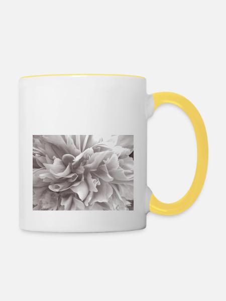 Flower - Tasse zweifarbig - Weiß/Gelb