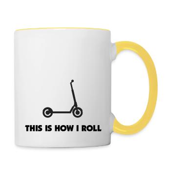 E-Scooter Roller Scooter - Mug contrasté - blanc/jaune - Droite
