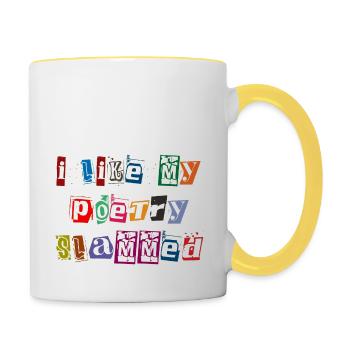 Poète Poésie Poète Poésie I Don - Mug contrasté - blanc/jaune - Droite