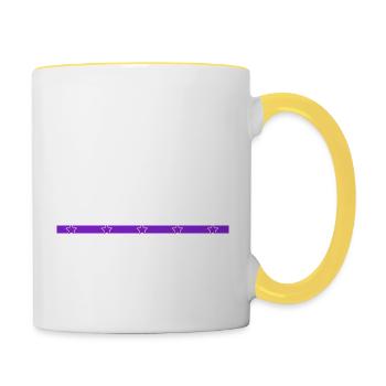 tree feller logging felling present - Contrasting Mug - white/yellow - Right