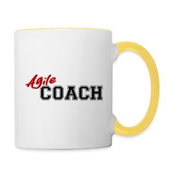 Coach agile - Mug contrasté - blanc/jaune - Droite
