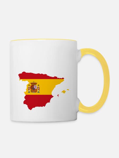 Spanien - Tasse zweifarbig - Weiß/Gelb