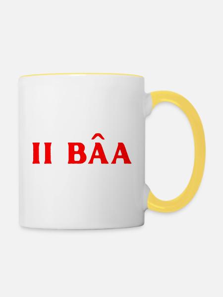 thai sprache - Tasse zweifarbig - Weiß/Gelb